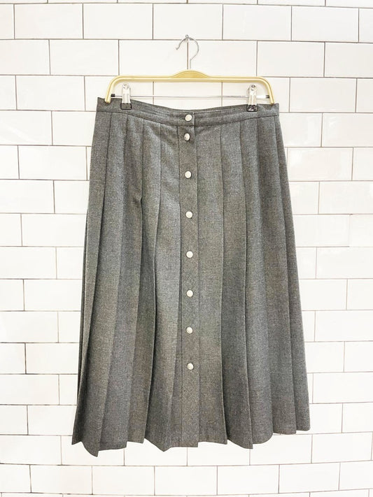 vintage st michael full button pleated midi skirt - good market thrift store