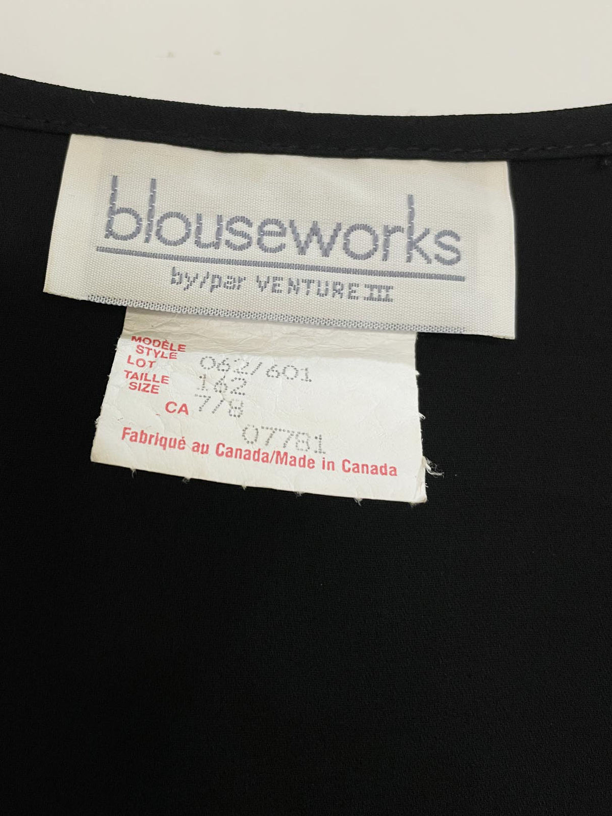 vintage blouseworks venture III ruffle v-neck sheer blouse | made in Canada