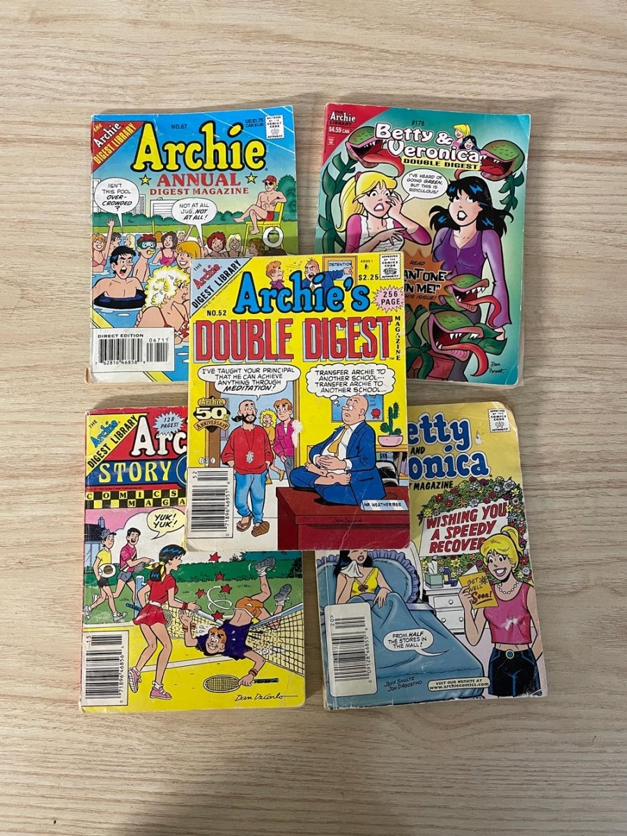 x5 vintage archie comics | archie annual digest - good market thrift store
