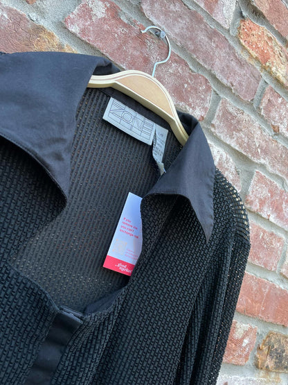 y2k zone mesh collared corset blouse