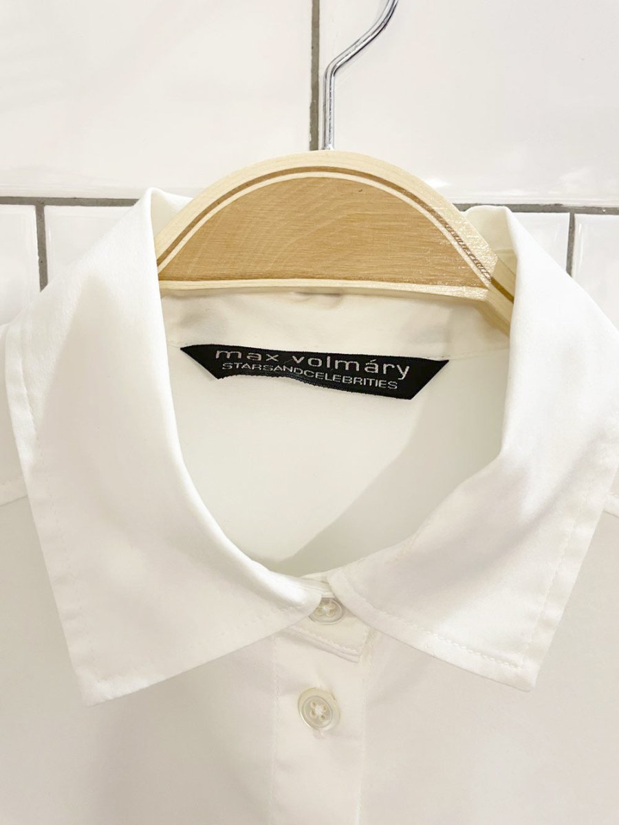 max volmáry poplin boxy shirt + stretch stripe combo shirt - good market thrift store