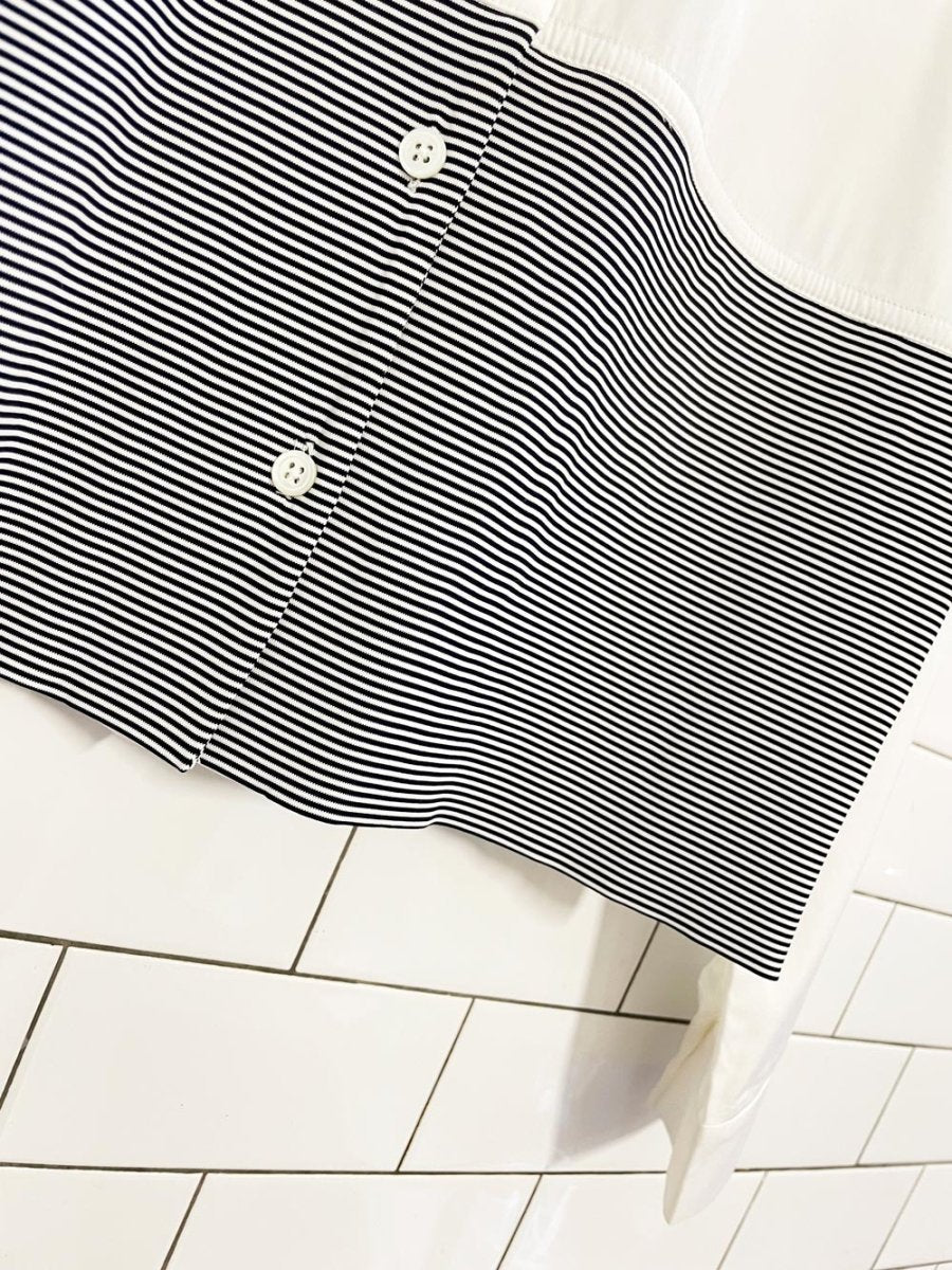 max volmáry poplin boxy shirt + stretch stripe combo shirt - good market thrift store