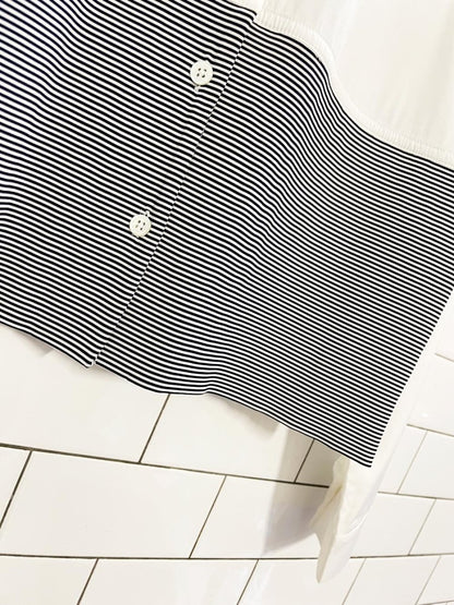 max volmáry poplin boxy shirt + stretch stripe combo shirt - good market thrift store