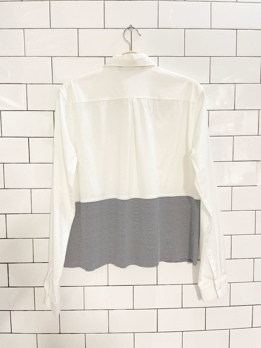 max volmáry poplin boxy shirt + stretch stripe combo shirt - good market thrift store