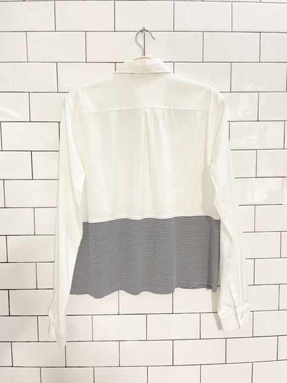 max volmáry poplin boxy shirt + stretch stripe combo shirt - good market thrift store