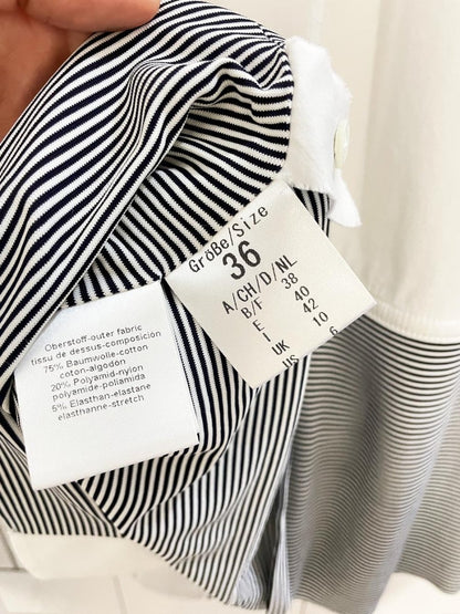 max volmáry poplin boxy shirt + stretch stripe combo shirt - good market thrift store