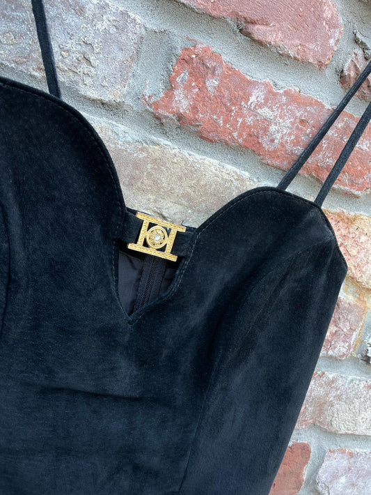 vintage danier suede bustier dress