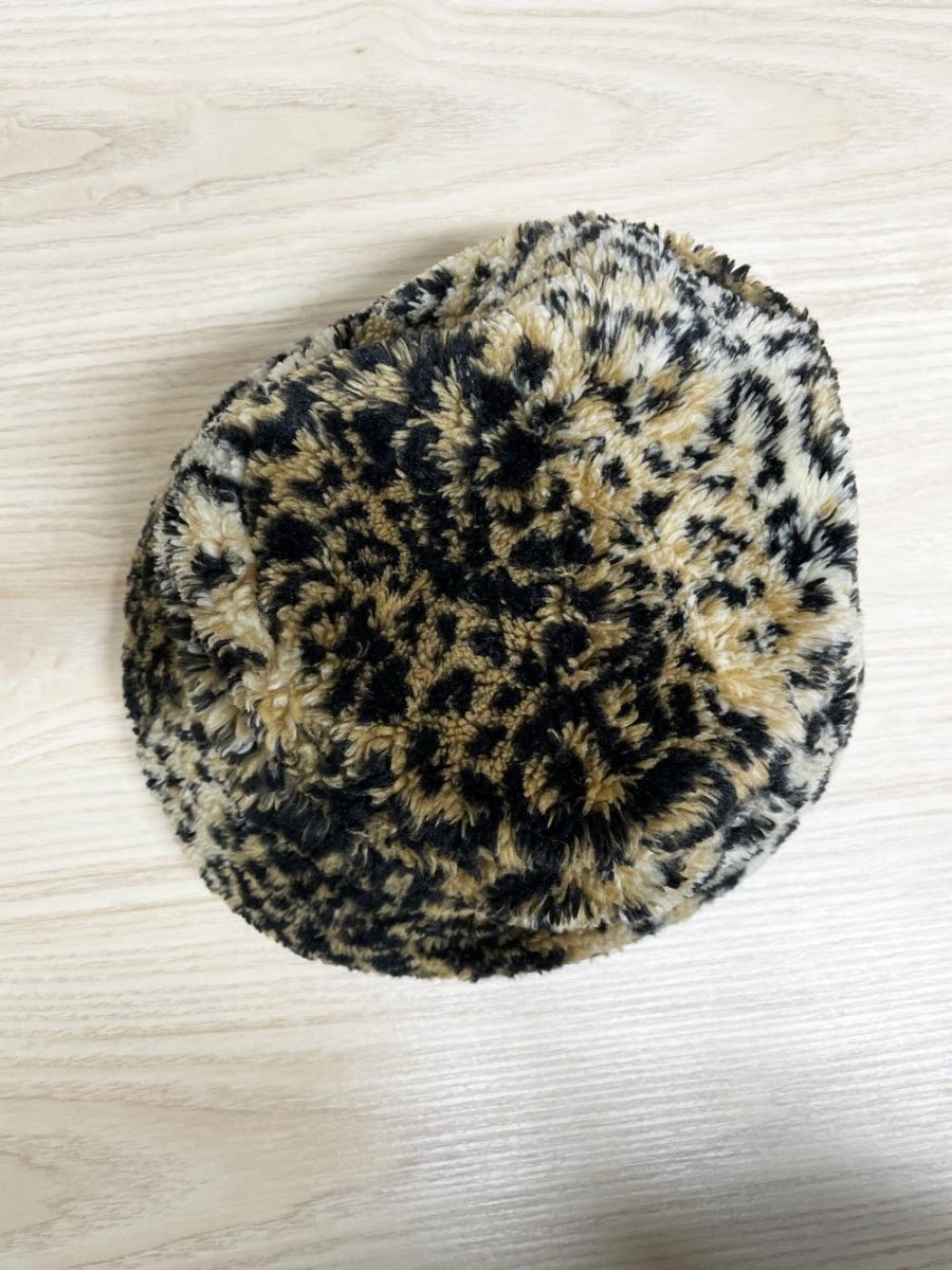 vintage 90s animal print faux fur bucket hat - good market thrift store