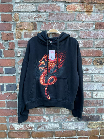 y2k spiral flaming dragon hoodie