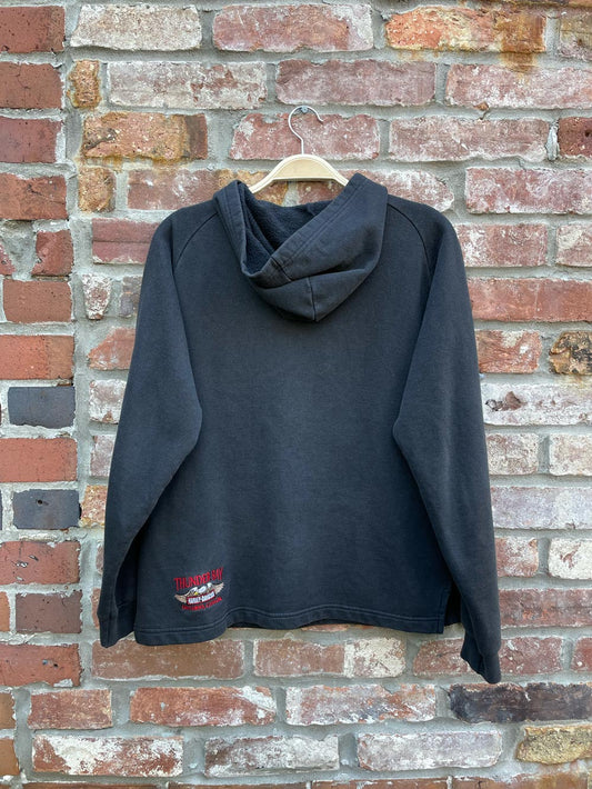 vintage harley davidson flame logo hoodie