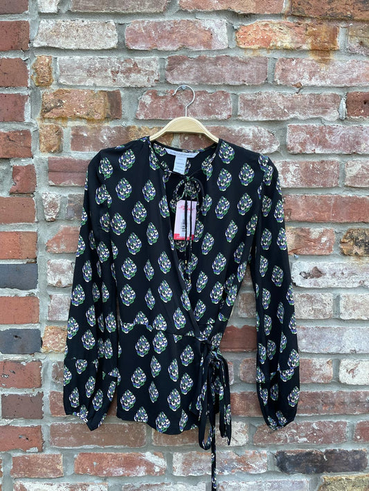 diane von furstenberg silk wrap blouse