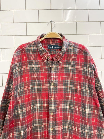 vintage 90s polo ralph lauren plaid flannel shirt - good market thrift store