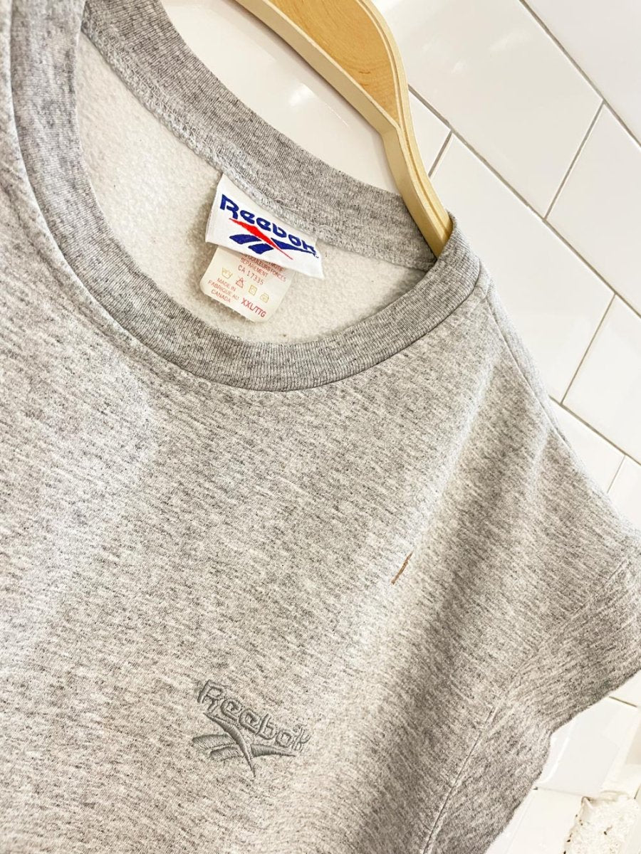 vintage 80s reebok retro sleeveless sweatshirt - good market thrift store