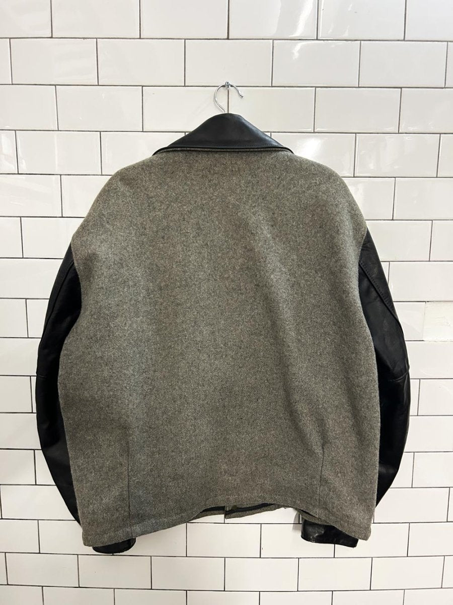 vintage 80s wool - leather varsity letter jacket - good market thrift store