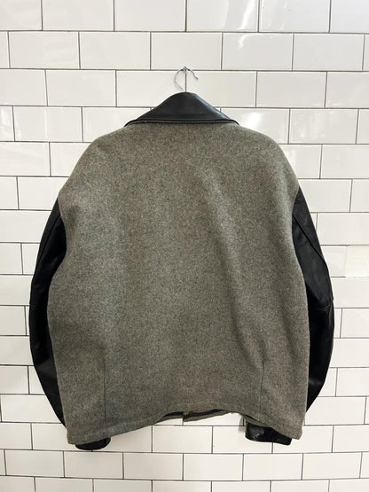 vintage 80s wool - leather varsity letter jacket - good market thrift store