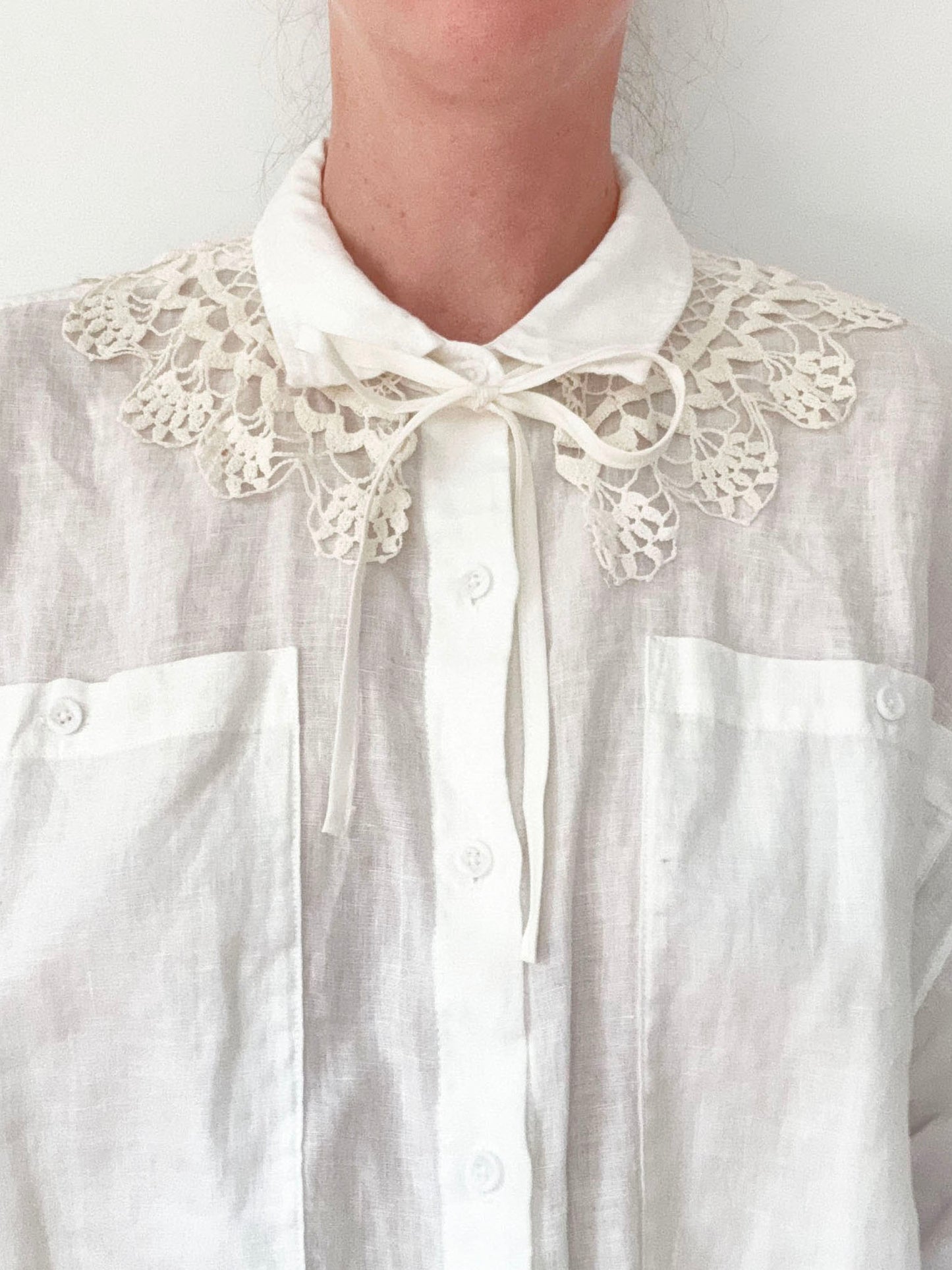 vintage handmade crochet knit collar | rework