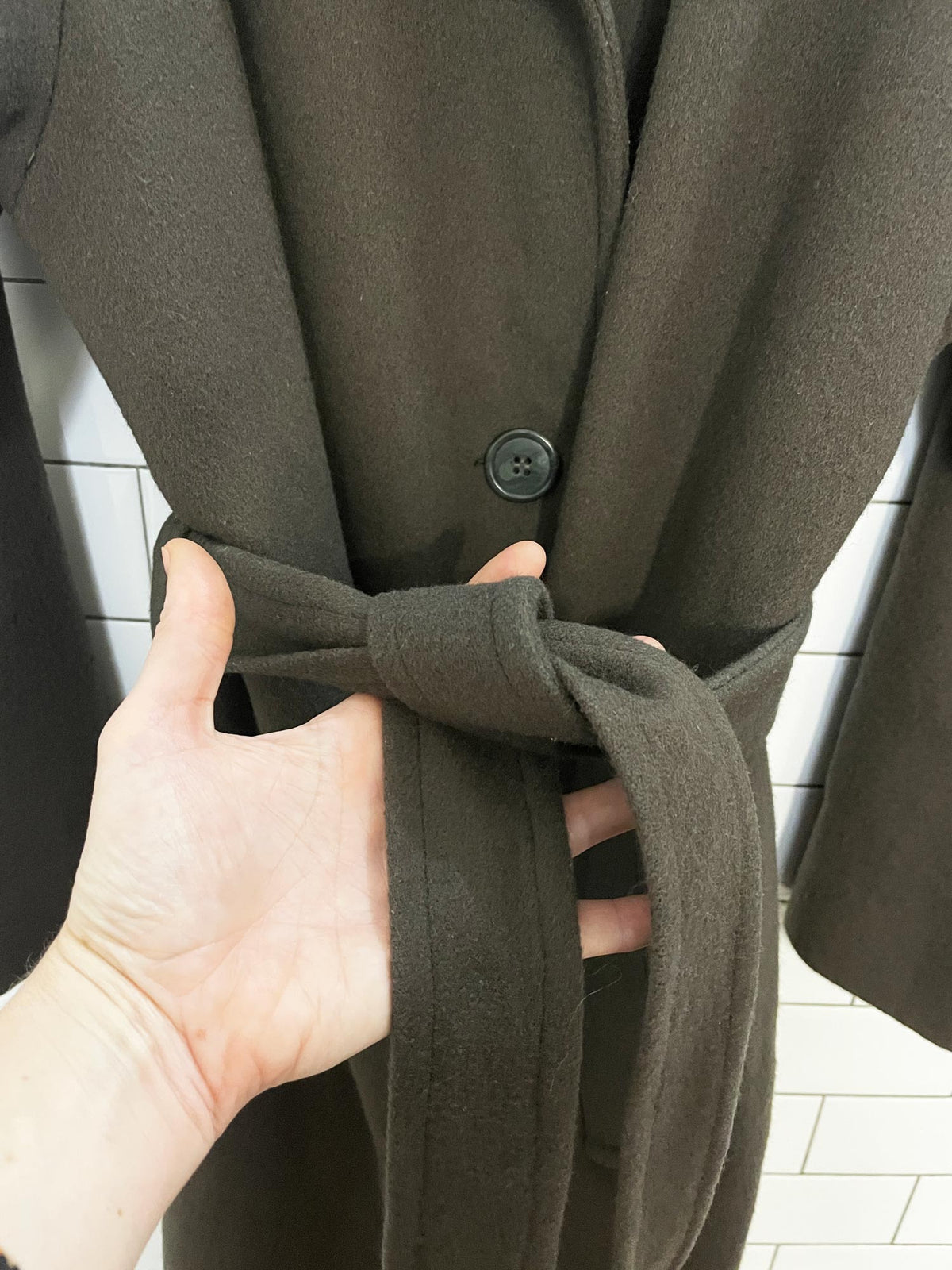 vintage 90s jones new york 100% wool belted long coat