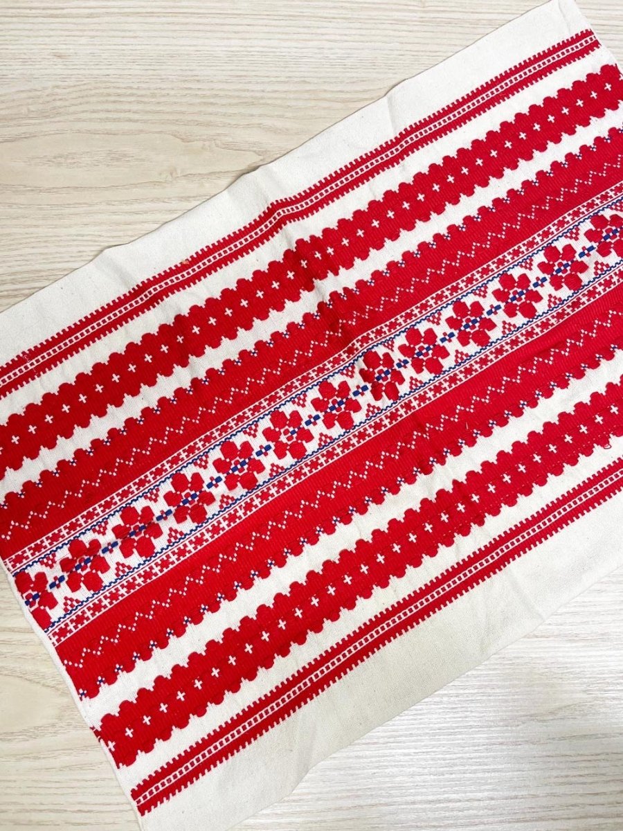 vintage woven folk art pillow case - good market thrift store