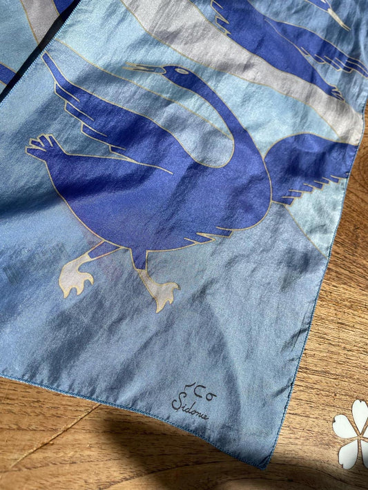 vintage sidonie hand painted silk scarf