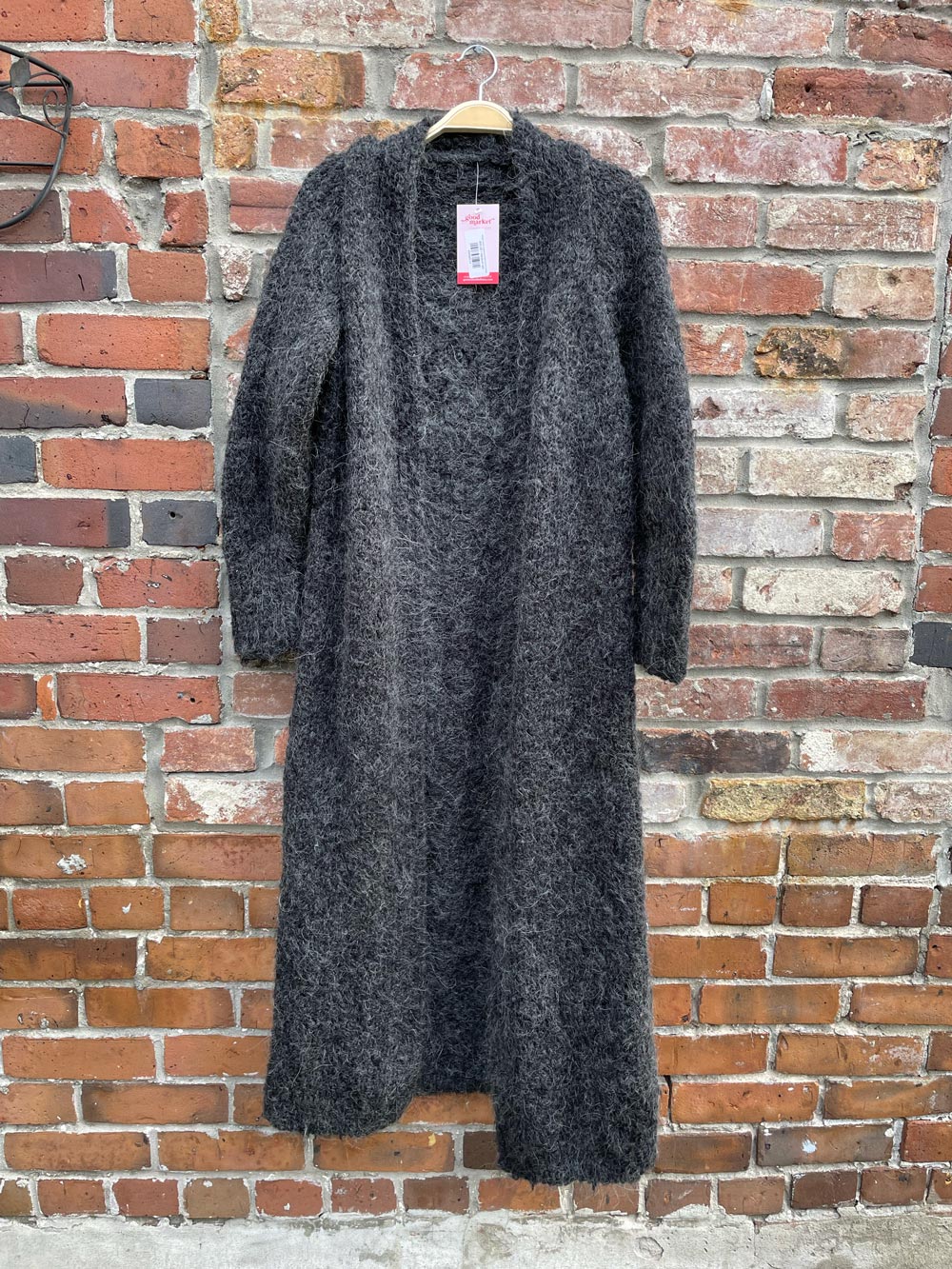 vintage mohair-angora pointelle knit fall cardigan jacket