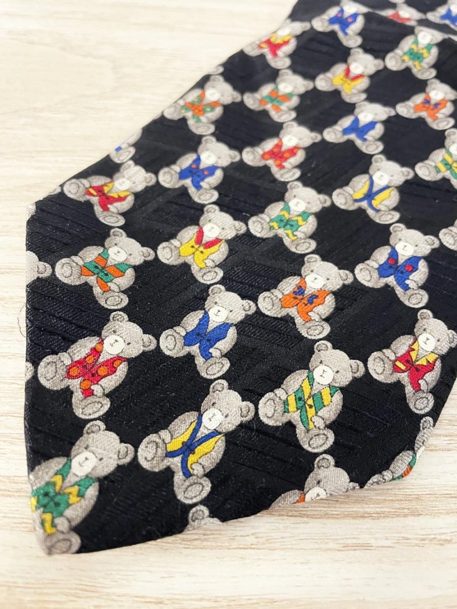 vintage teddy bear silk tie - good market thrift store