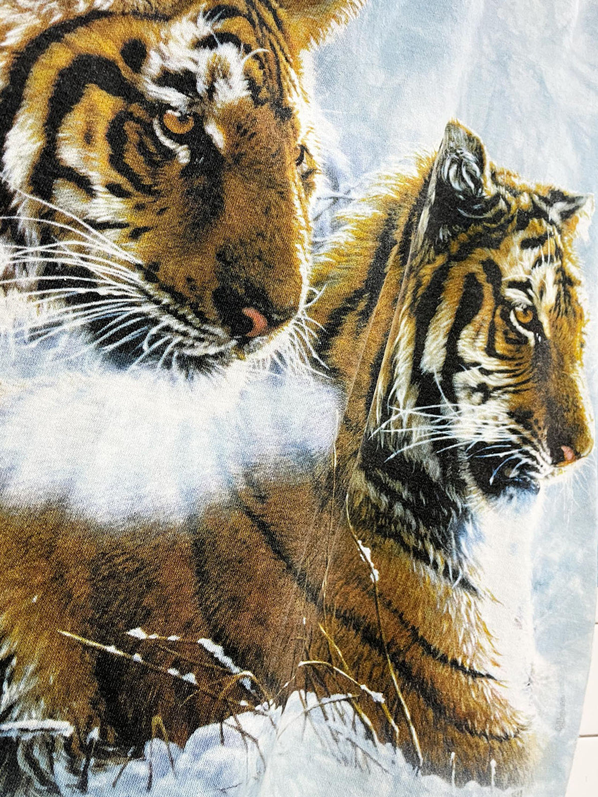 vintage 90s the mountains winter tiger tie dye tee