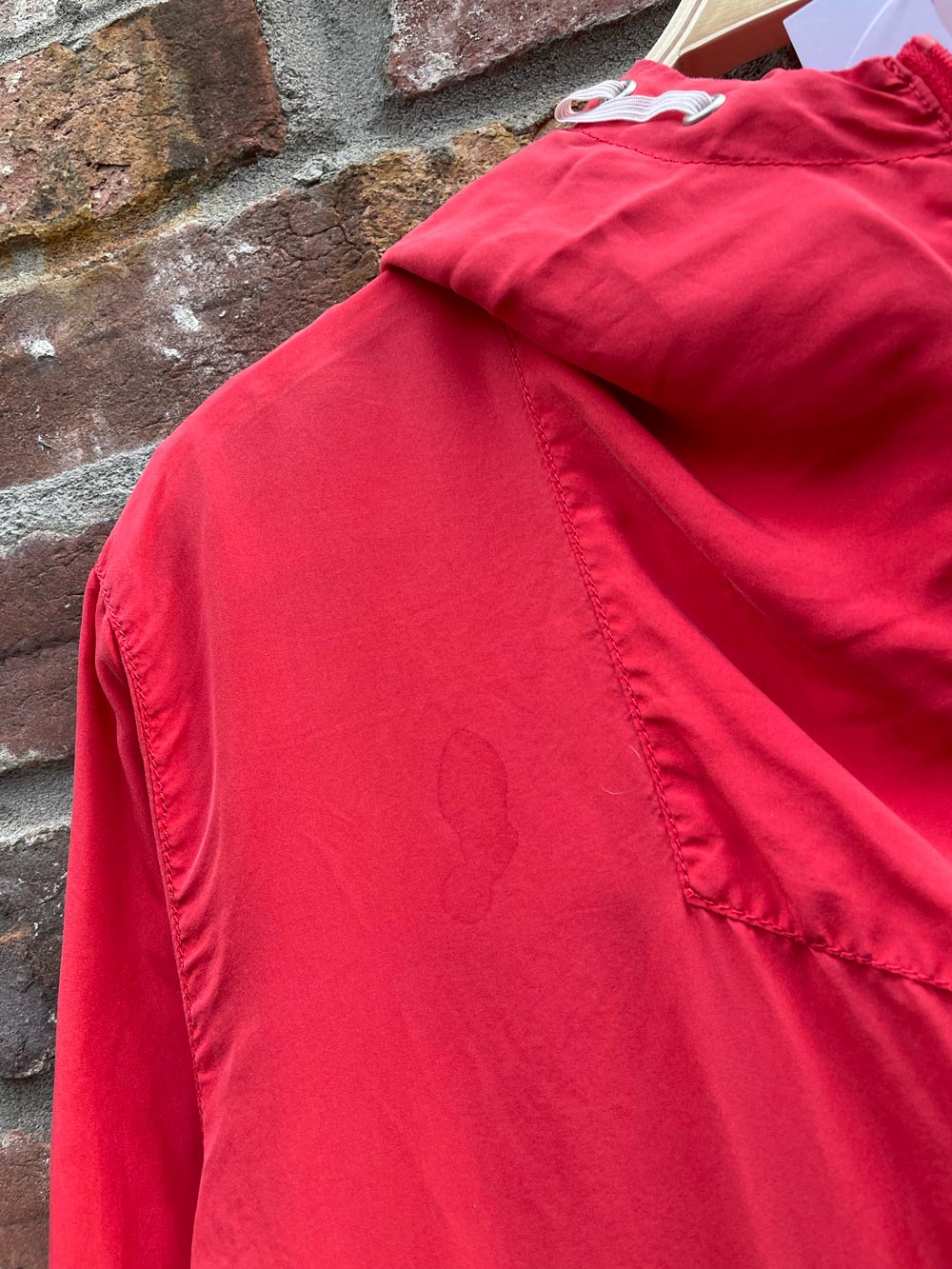 vintage red silk packable jacket