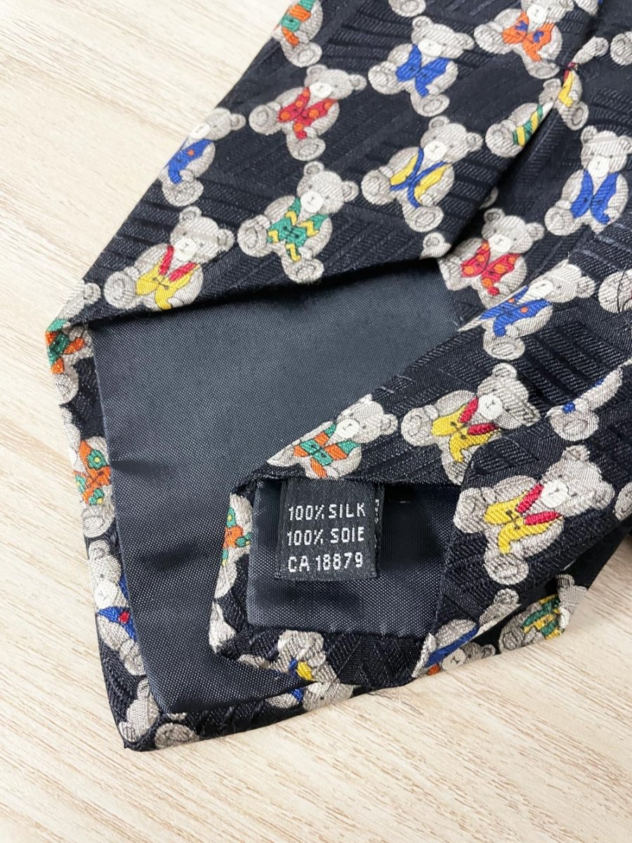 vintage teddy bear silk tie - good market thrift store