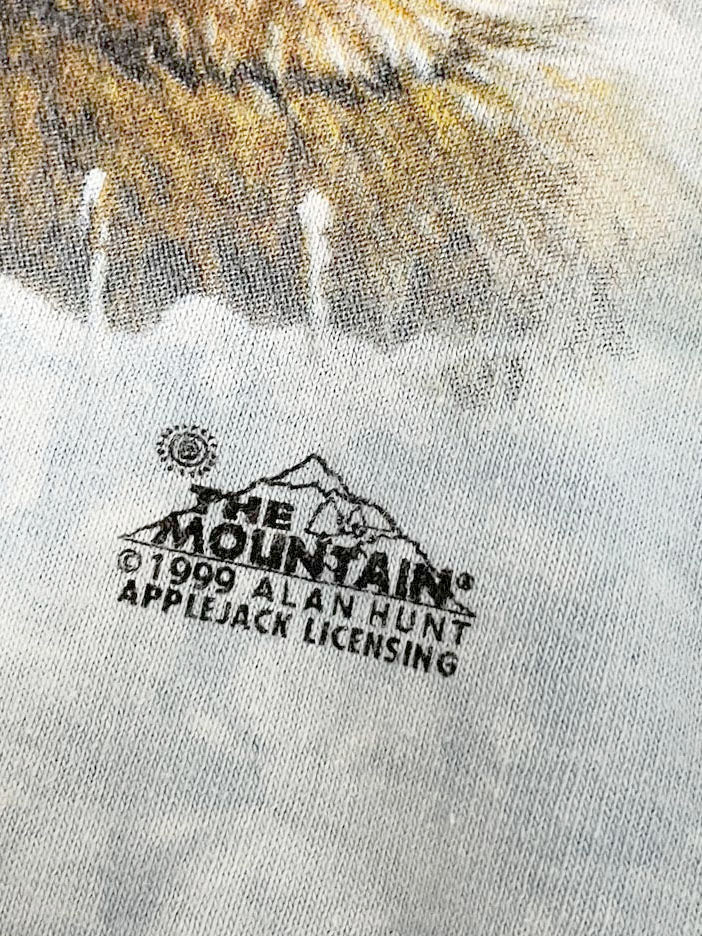 vintage 90s the mountains winter tiger tie dye tee