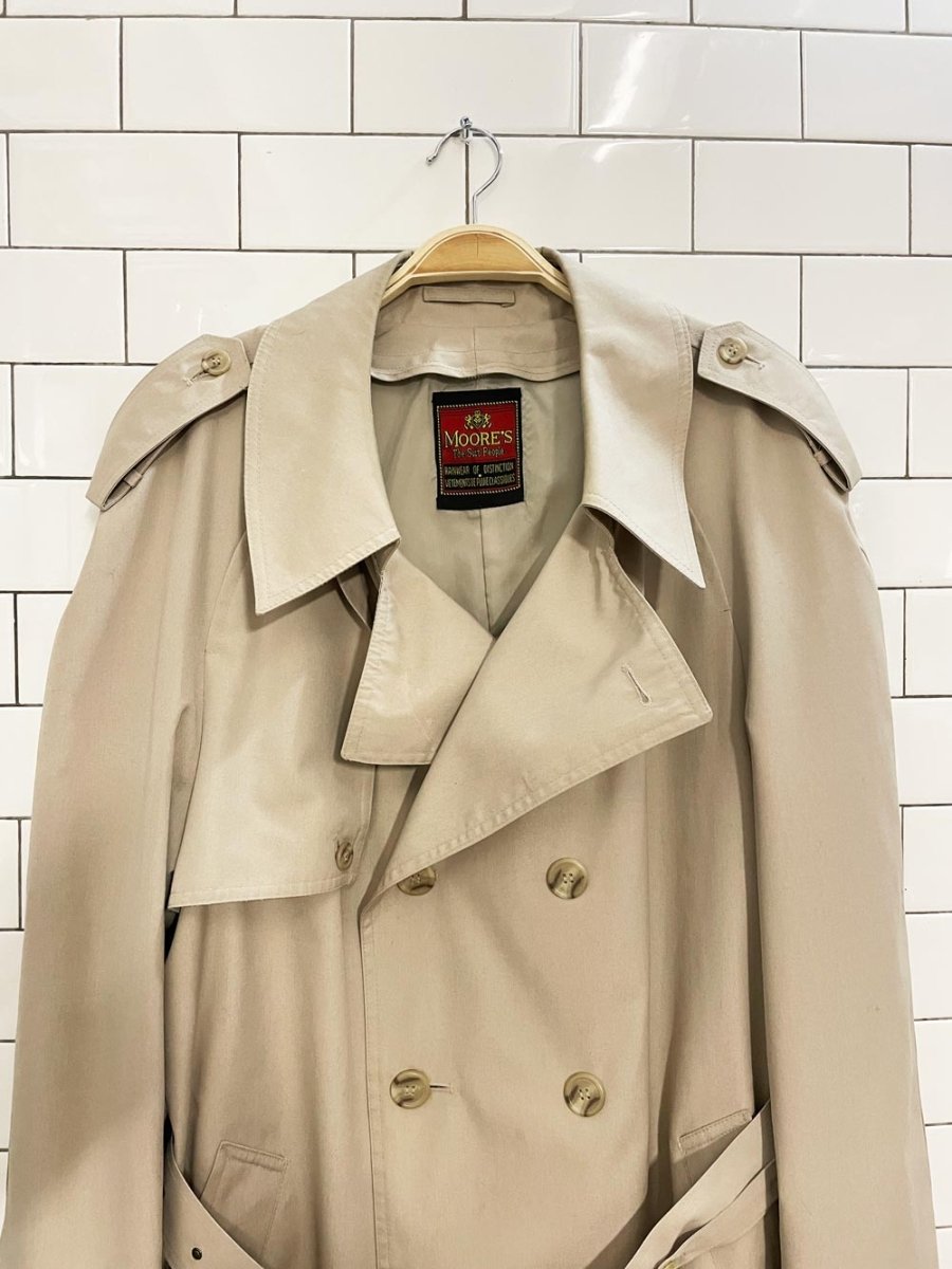 vintage 80s moores classic trench coat - good market thrift store