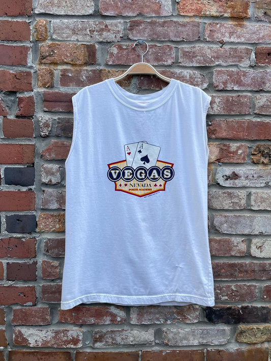 vintage 90s las vegas poker sleeveless tee
