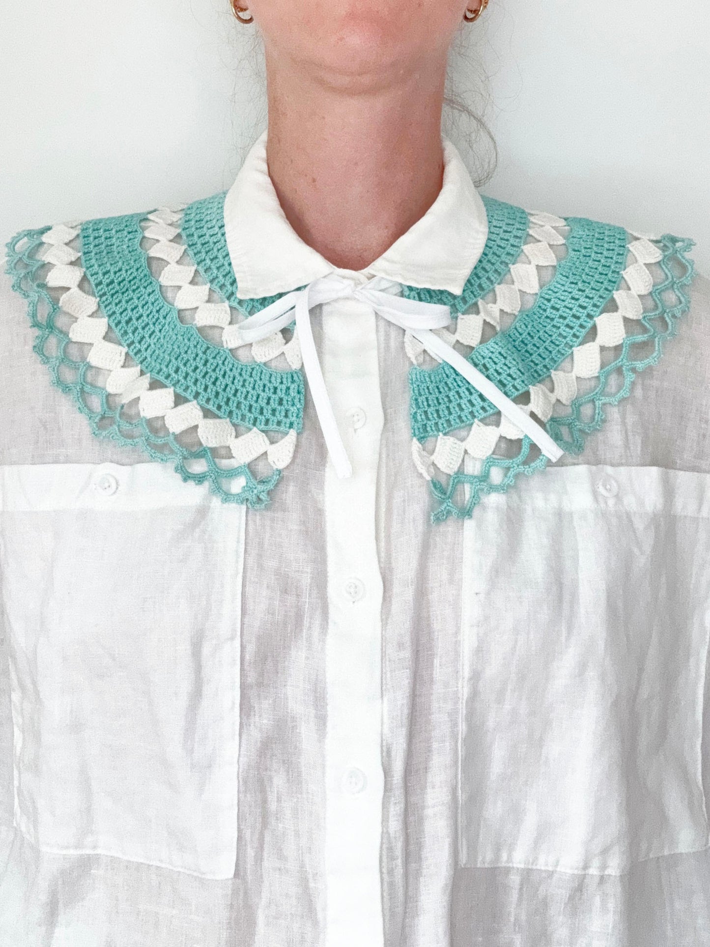 vintage handmade crochet knit collar | rework