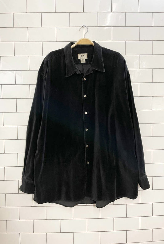 armani exchange velour shirt - good market thrift store