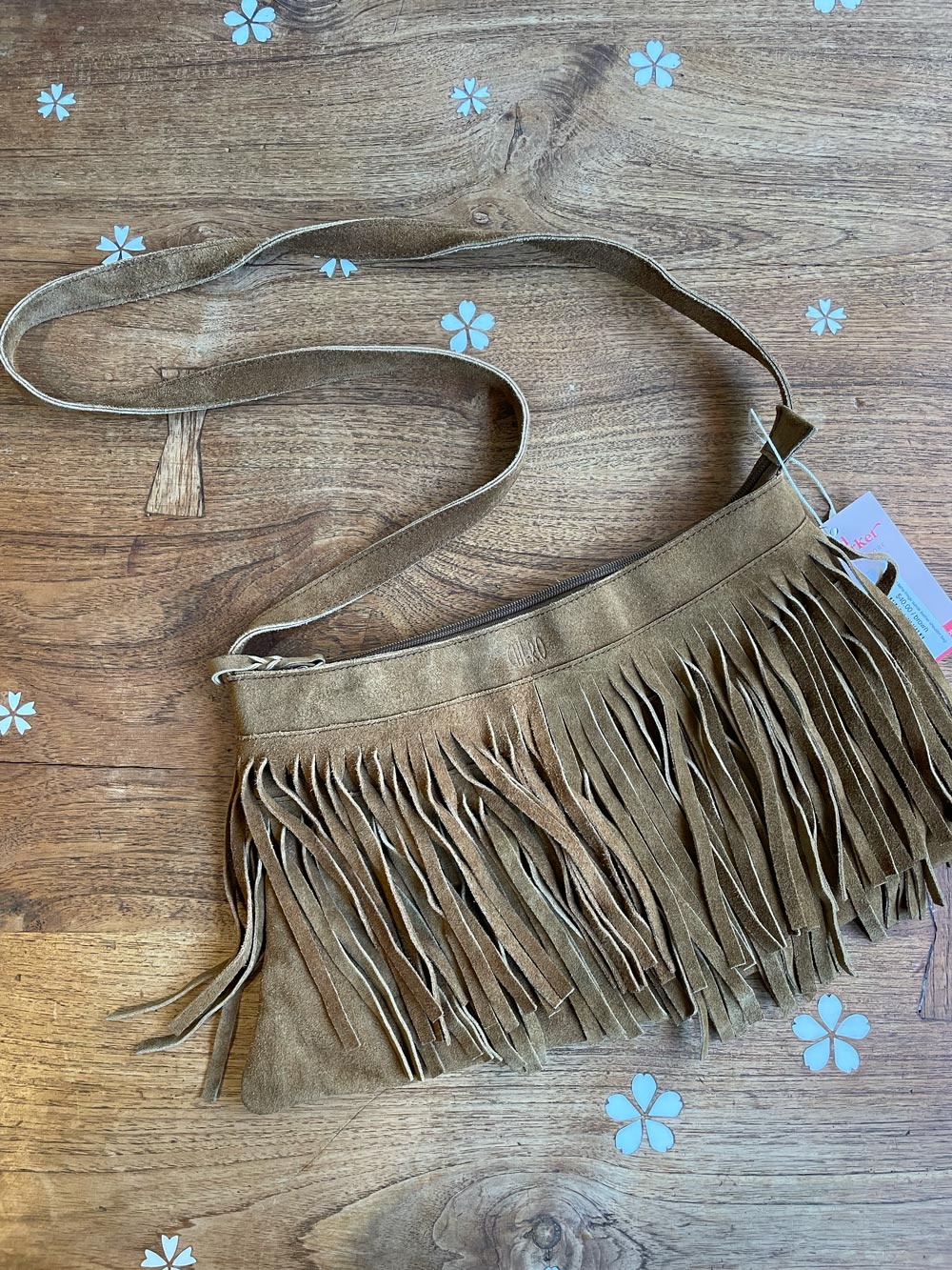 cuero boho fringe suede leather shoulder bag