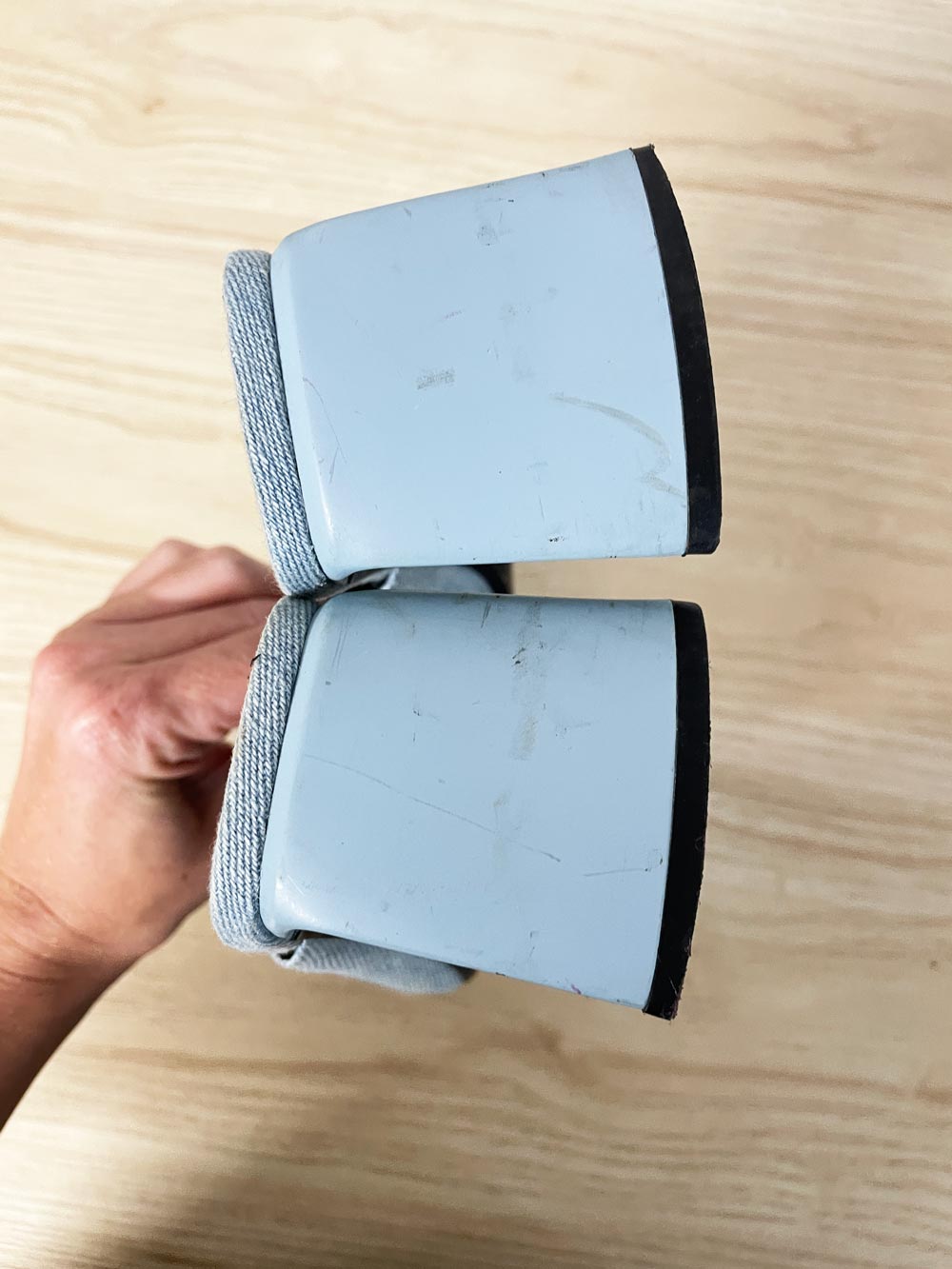 zara denim heeled sandals - good market thrift store