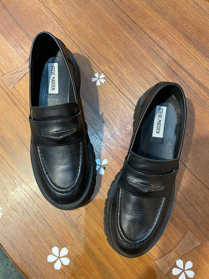 steve madden leather lawrence chunky loafer