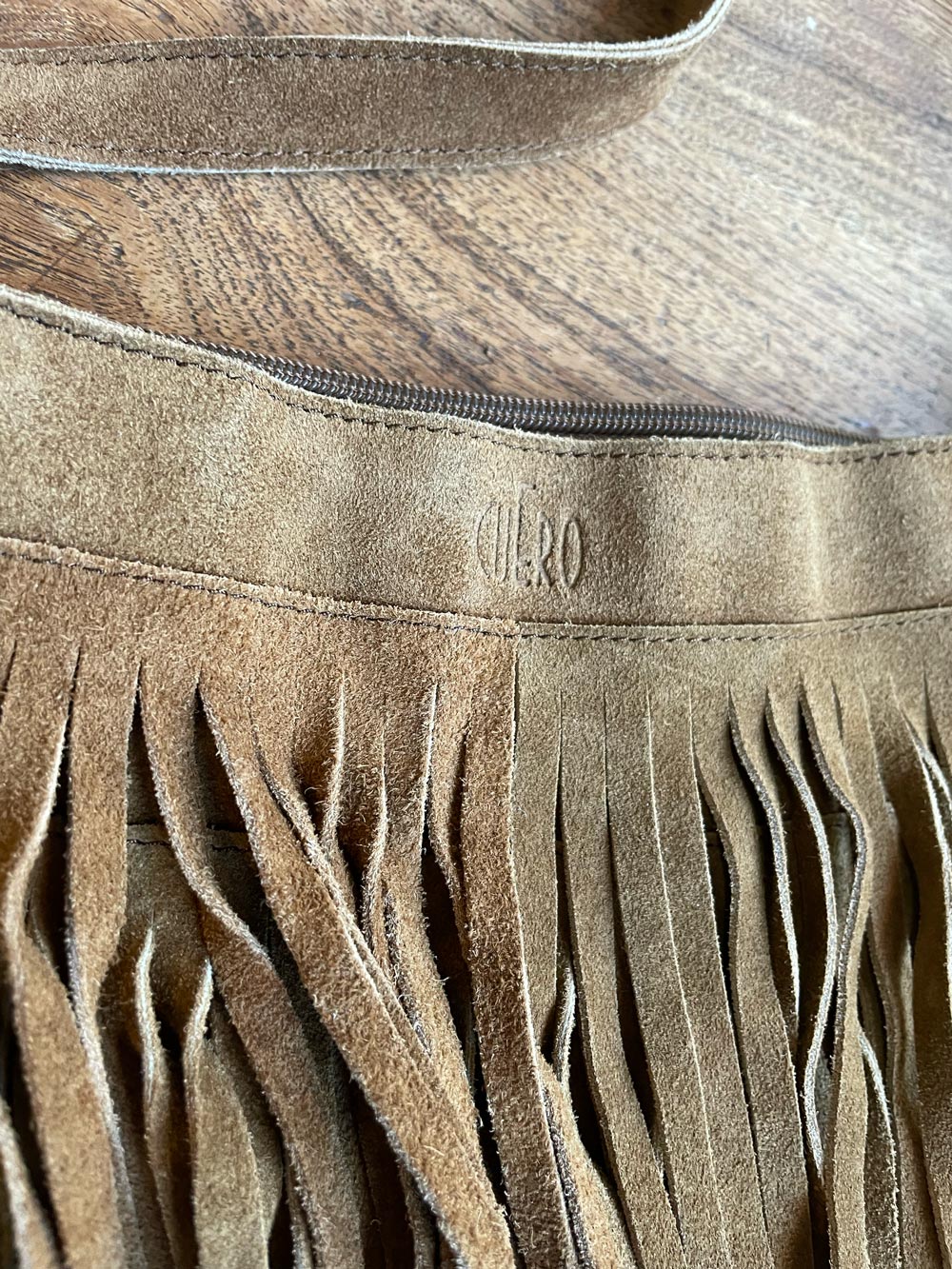 cuero boho fringe suede leather shoulder bag