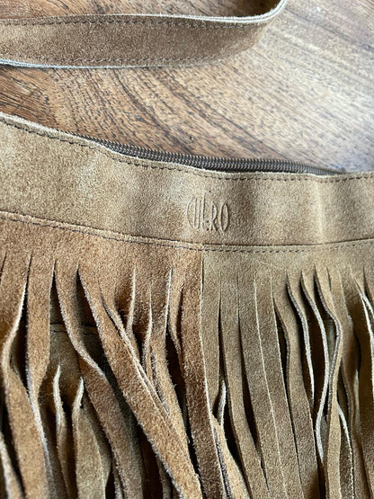 cuero boho fringe suede leather shoulder bag