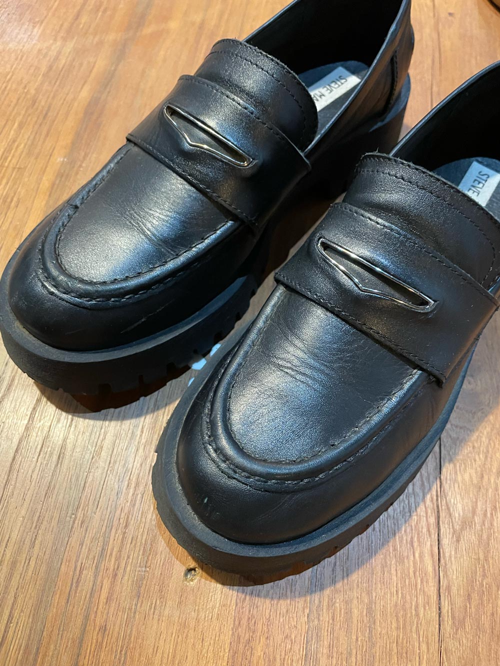 steve madden leather lawrence chunky loafer