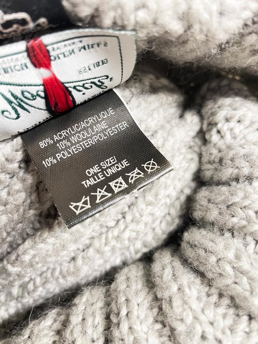 woolrich wool - blend knit toque with rabbit fur pom - good market thrift store