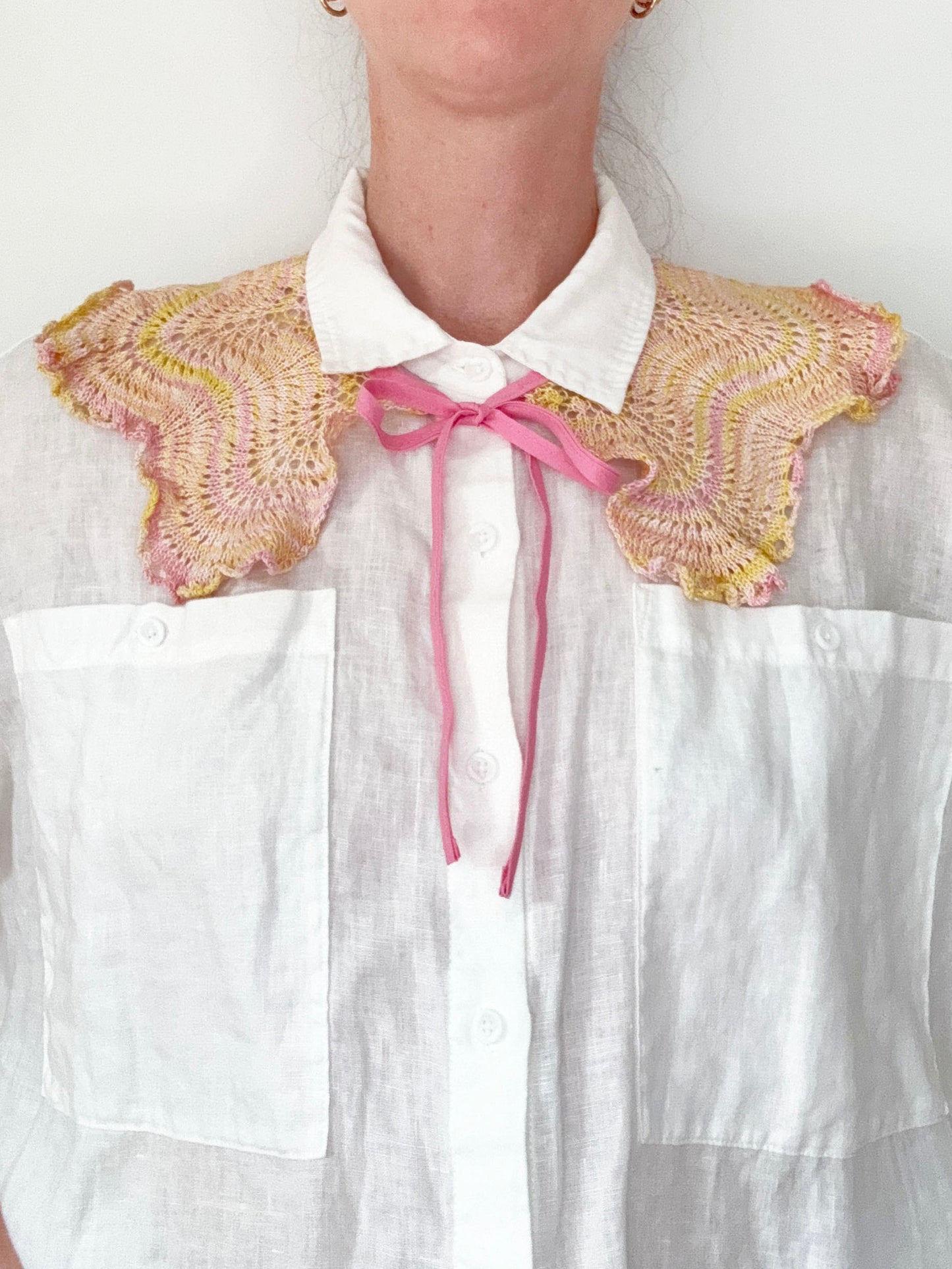 vintage handmade crochet knit collar | rework