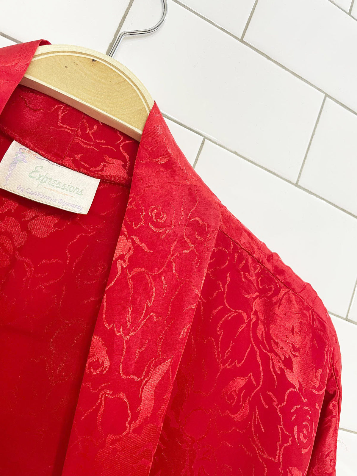 x2 vintage 80s expressions satin floral paisley robe + mini slip dress | california dynasty