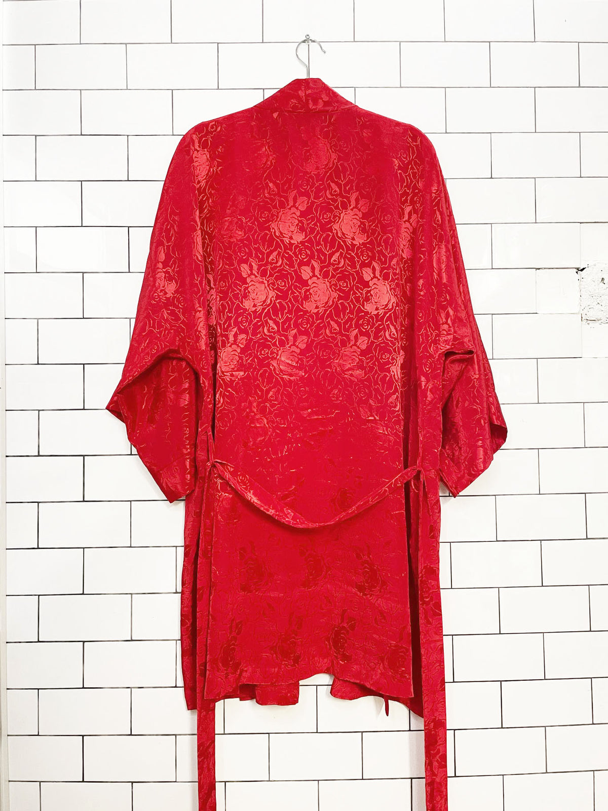 x2 vintage 80s expressions satin floral paisley robe + mini slip dress | california dynasty