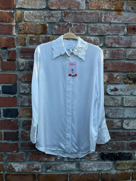 cos 2024 embroidered collar satin shirt