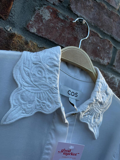 cos 2024 embroidered collar satin shirt