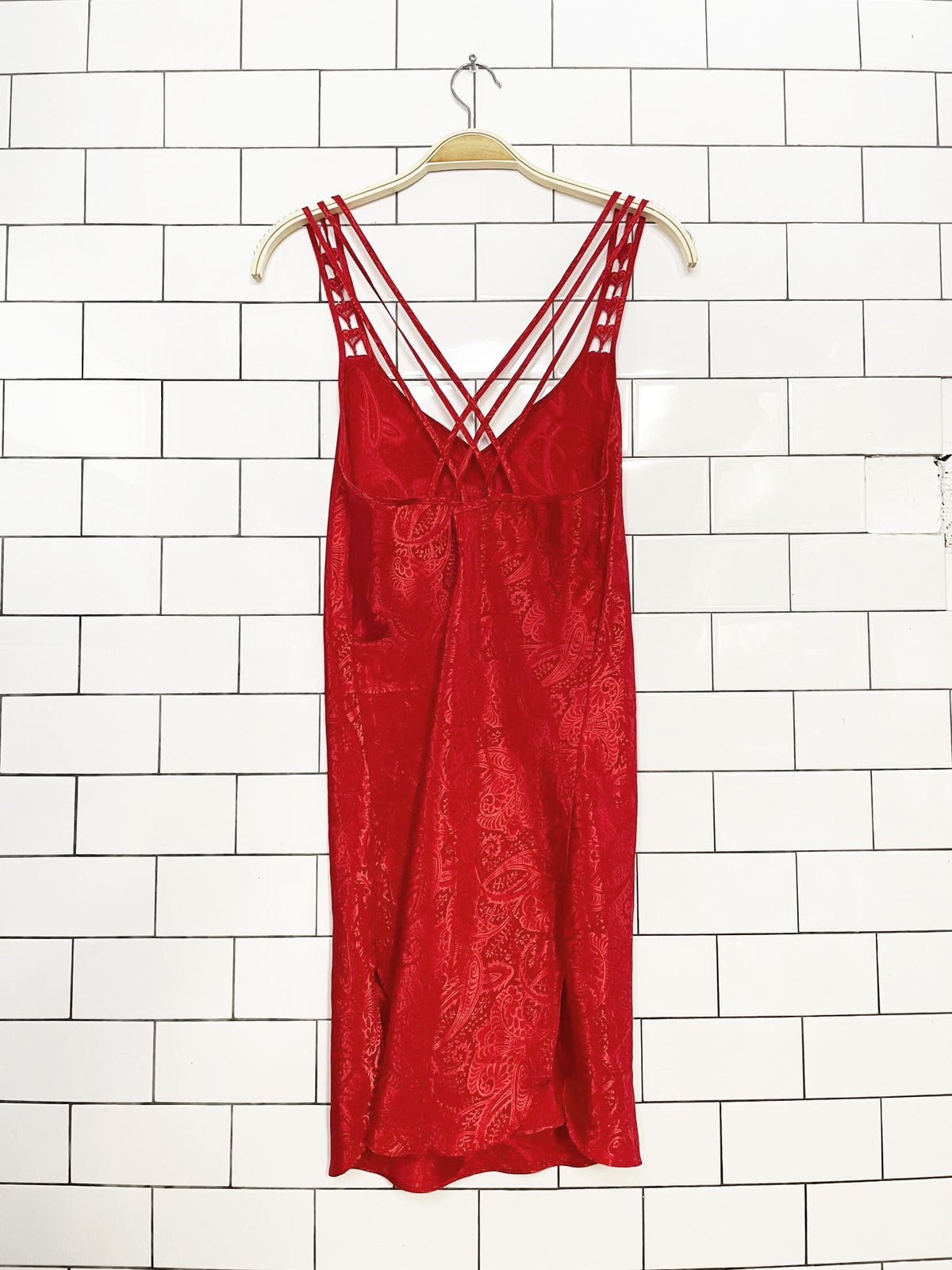 x2 vintage 80s expressions satin floral paisley robe + mini slip dress | california dynasty