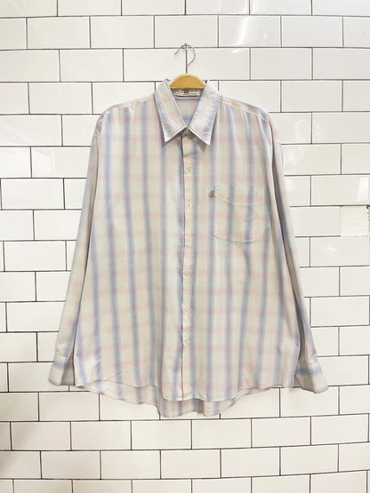 vintage thai embroidered crest pocket light shirt - good market thrift store