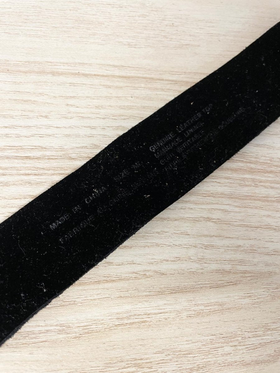 y2k suede harness fringe tie waist belt - good market thrift store