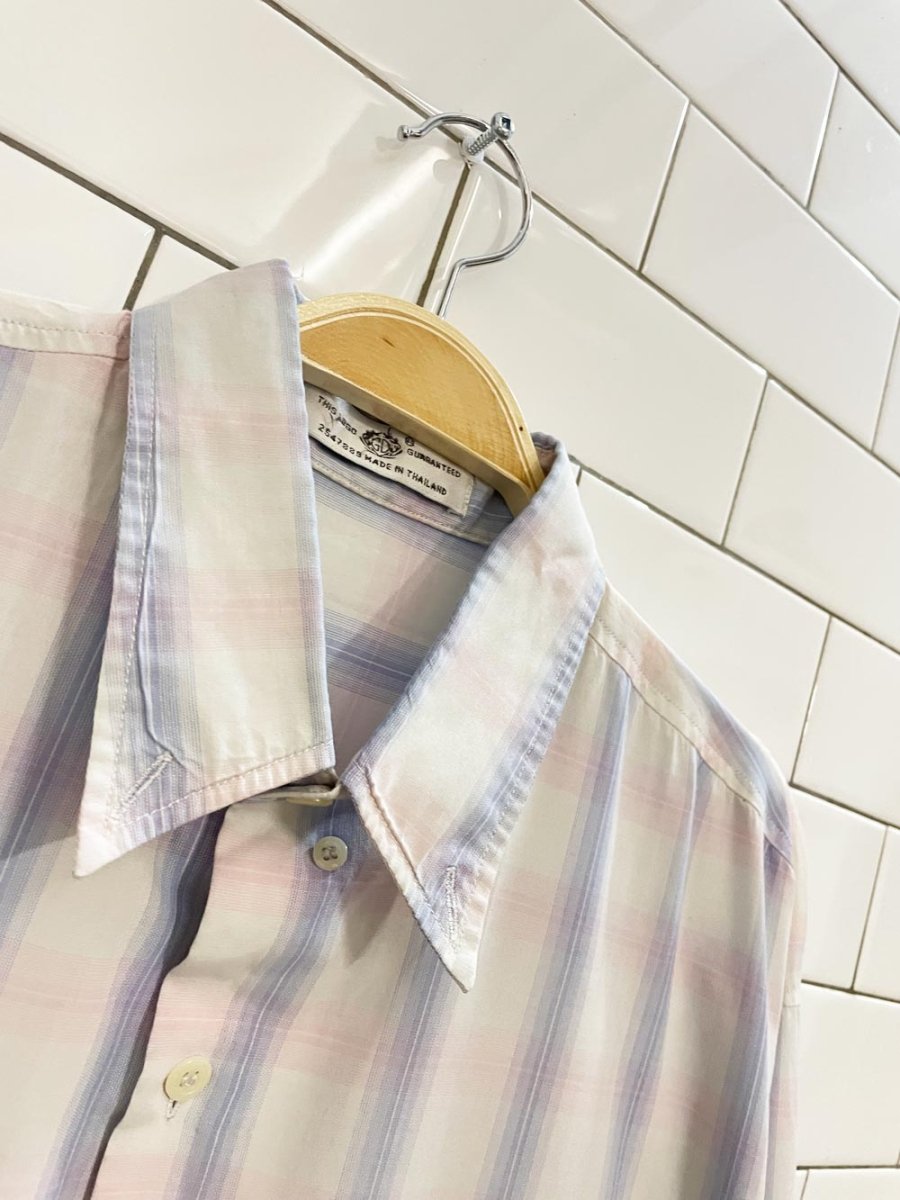 vintage thai embroidered crest pocket light shirt - good market thrift store