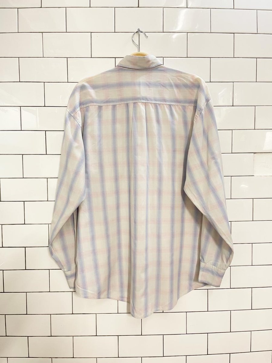 vintage thai embroidered crest pocket light shirt - good market thrift store